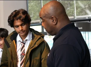 Student at the Rolls Royce stand at an EqualEngineers careers fair.